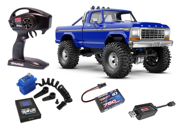 TRAXXAS TRX-4M Ford F150 4x4 lifted blau 1/18 Crawler RTR Brushed, Inkl. Upgradeservo PowerHD