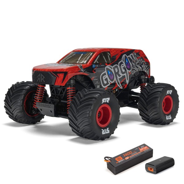 1/16 GORGON GROM 4X4 RTR Brushed Monster Truck (Battery & Charger Included), Red ARA2130T2