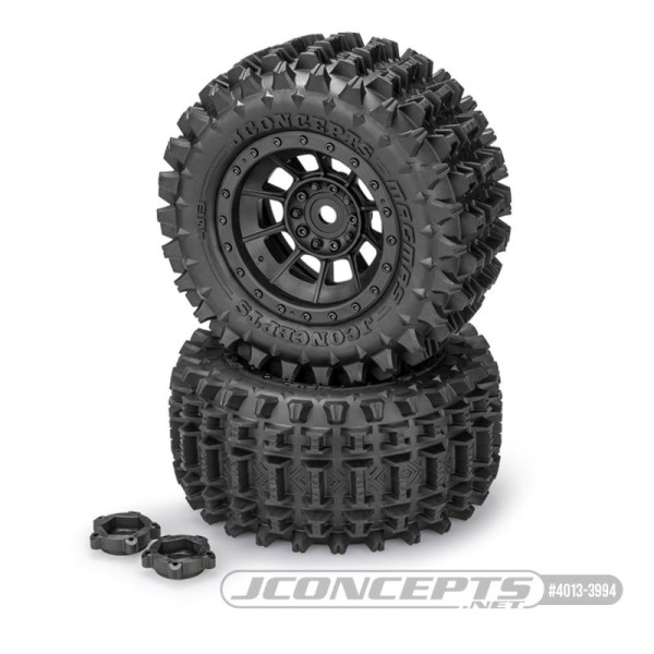 JC-4013-3994 Magmas Reifen medium auf Felgen schwarz 24mm (2) JConcepts TRX X-Maxx, XRT, Arrma Krat