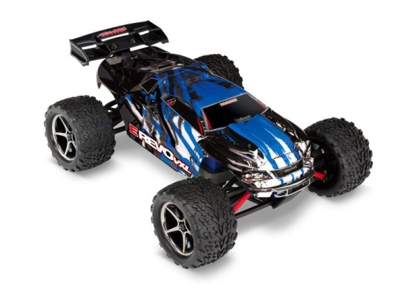 TRAXXAS E-Revo 4x4 VXL blau-X 1/16 Racing-Truck RTR Brushless, mit Akku und 12V Ladegerät 