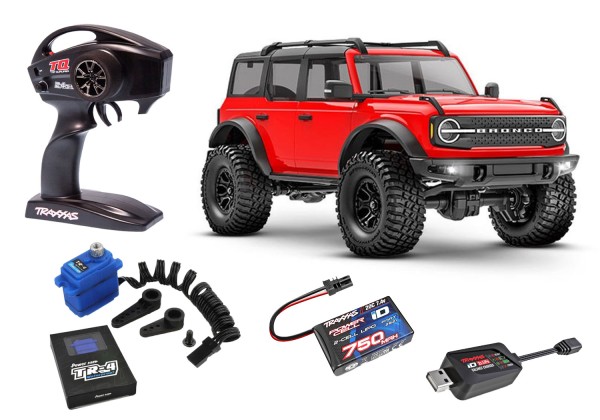 TRAXXAS TRX-4M Ford Bronco 4x4 rot 1/18 Crawler RTR Brushed, Inkl Power Hd Upgradeservo!