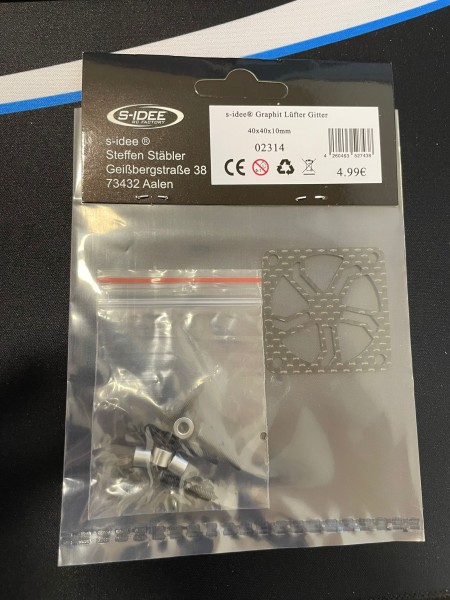 s-idee® Graphit Lüfter Gitter 40x40x10