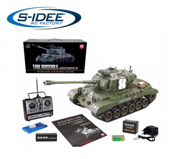 s-idee® RC Panzer YH4101E-3 Snow Leopard mit Airsoft-Feuerung 1:16 2.4 Ghz