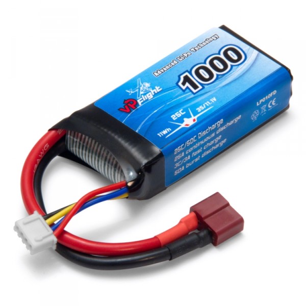 Li-Po Battery 3S 11,1V 1000mAh 25C T-Connector 9125