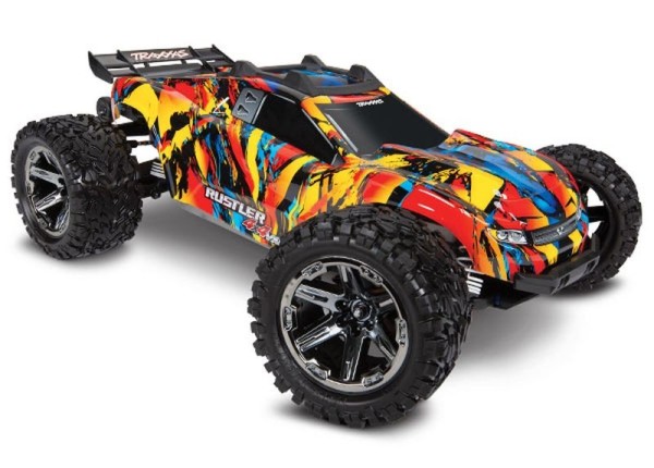 TRAXXAS Rustler 4x4 VXL Solar Flare 1/10 Stadium-Truck RTR Brushless, mit TSM, ohne Akku und Ladeger