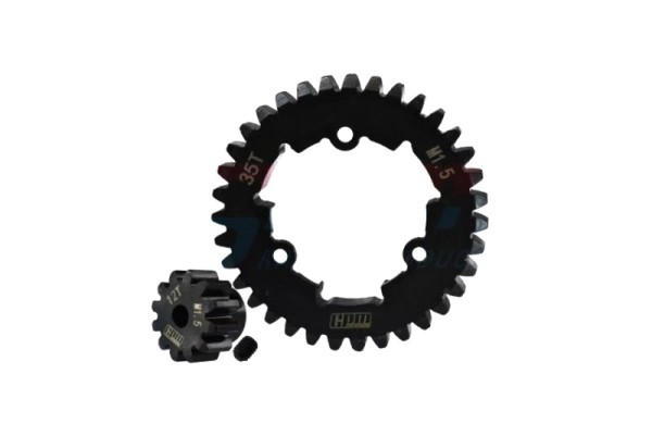 Medium Carbon Stahl Hauptzahnrad 35Z mit 12Z Ritzel X-MAXX & XRT