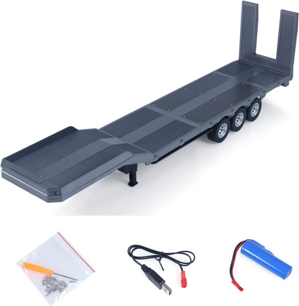 s-idee® 1502 silber für 1/18 ferngesteuerten Sattelschlepper HUINA 1501 RC 3 achsiger Kunststoff Sattel