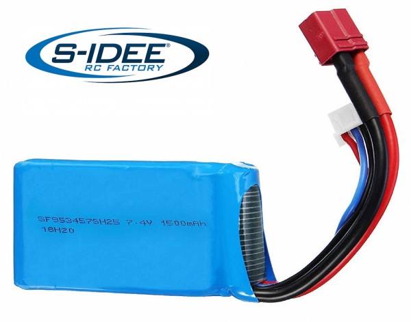 s-idee® Ersatzakku 7.4V 1500mAh Zubehör Ersatzteil für RC-Modell A979-B