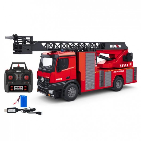 s-idee® S1561 Rc Feuerwehr Drehleiter 1:14 Lkw 12 Kanal Huina 1561