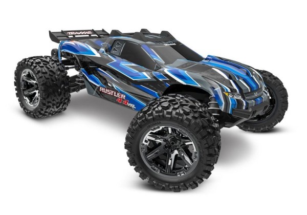 NEU TRAXXAS Rustler 4x4 VXL HD blau 1/10 Stadium-Truck RTR Brushless, ohne Akku und Ladegerät