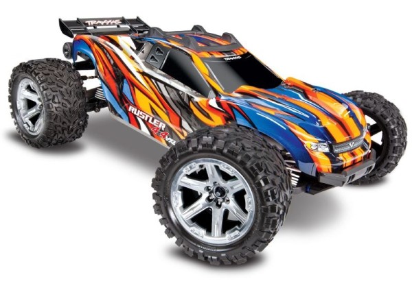 TRAXXAS Rustler 4x4 VXL orange 1/10 Stadium-Truck RTR Brushless, mit TSM, ohne Akku und Ladegerät