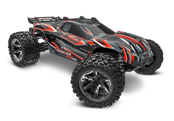 NEU TRAXXAS Rustler 4x4 VXL HD rot 1/10 Stadium-Truck RTR Brushless, ohne Akku und Ladegerät