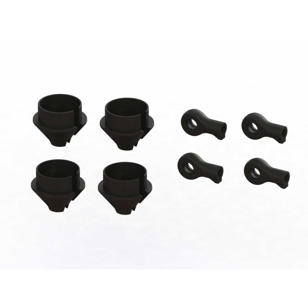 ARA330608 HD Shock Rod End and Spring Cup Set 2 Paar Notorious V6 / Kraton V6 / EXB usw