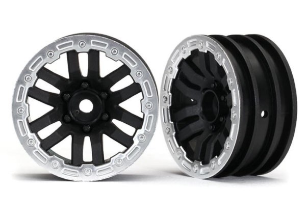 TRX-4 Felge 1.9 schwarz, Beadlock satin-chrom (2) TRAXXAS TRX-4&6 Artikelnummer: TRX8271X