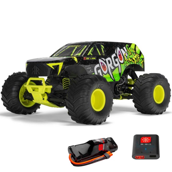 1/10 GORGON 2WD RTR Brushed Monster Truck (mit Akku & Lader ), Gelb