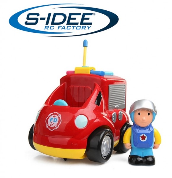 s-idee® 18166 RC Feuerwehrauto für Kleinkinder ab drei Jahren mit Musik und Lichteffekte Spielzeug A
