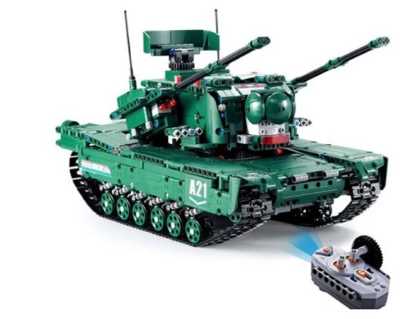 s-idee® C61001W 23015 RC Militär Bausteinpanzer M1A2 Tank mit Fernsteuerung