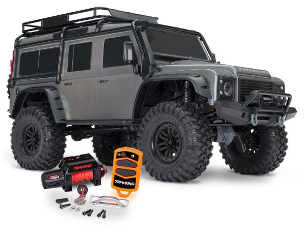 TRAXXAS TRX-4 LR Defender silber 1/10 Crawler RTR Brushed, mit Seilwinde, ohne Akku und Ladegerät