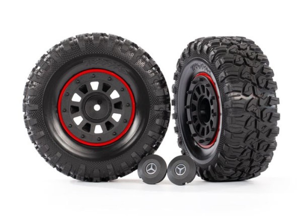 TRX-6 Canyon RT 4.6x2.2 Reifen auf MB G63 Felgen schwarz/rot (2) TRX8874