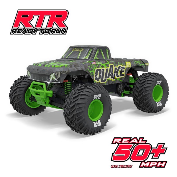 1/10 QUAKE 223S DSC 2WD RTR Brushless Monster Truck, Green ARA3537T2