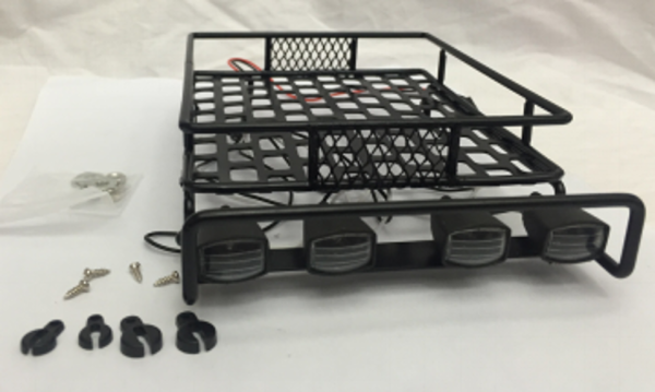s-idee® Dachgepäckträger 1/10 Crawler mit LED´s 168x 112x 38mm x7mm