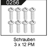 Schrauben 104009-0256 M3x 12mm PM