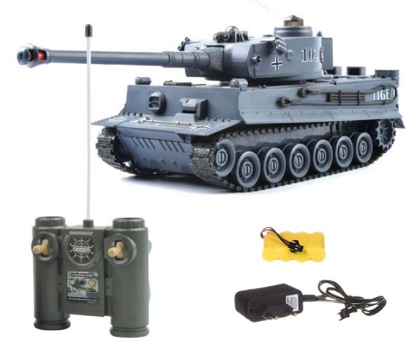 s-idee® 99807 Battle Panzer 1:28 mit integriertem Infrarot Kampfsystem 2.4 Ghz RC R/C ferngest